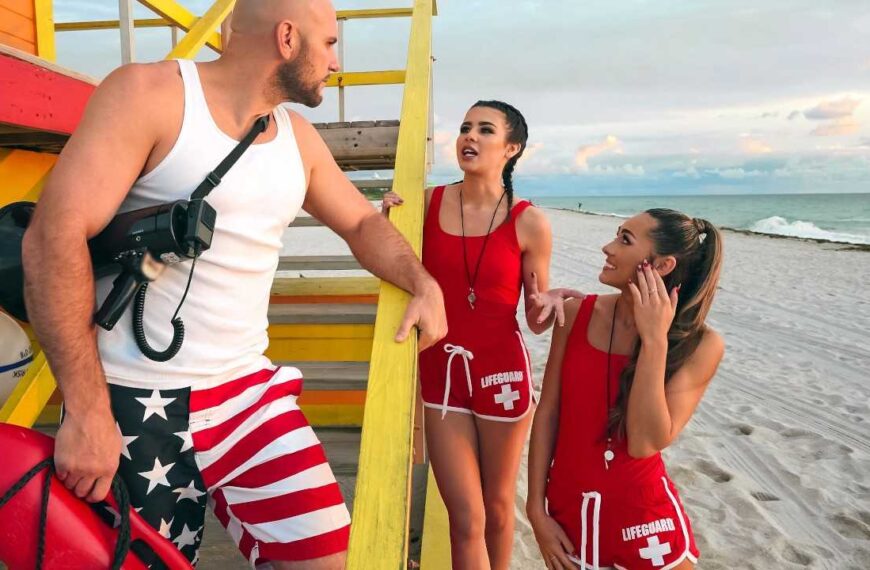 Horny Lifeguards Share A Cock