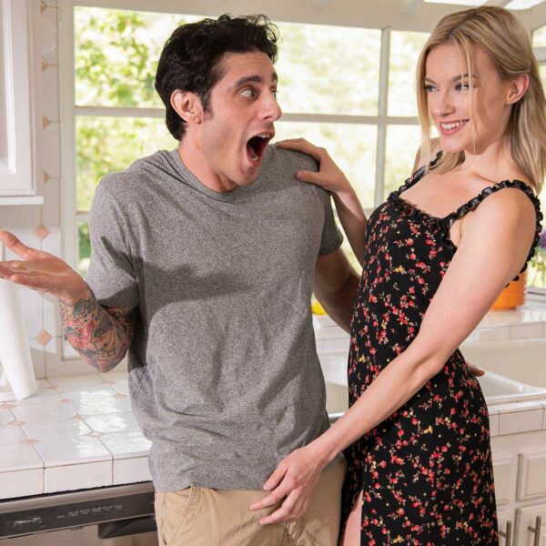 Blonde Widow Wants Her Stepson'S Cock