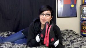 Nerdy Girl Shoes And Socks On Hands