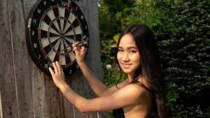 Mayuko Playing Darts In Bikini Gets Naked