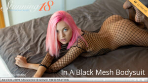 Kiara In A Black Mesh Bodysuit