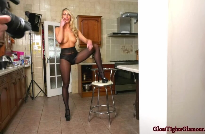 Daisy A In Black With Wolford Neon 40 Tights Bts