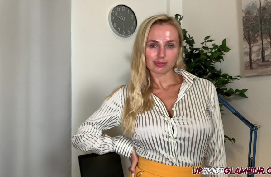 Cassie B In Secretary Outfit With Yellow Skirt Vop