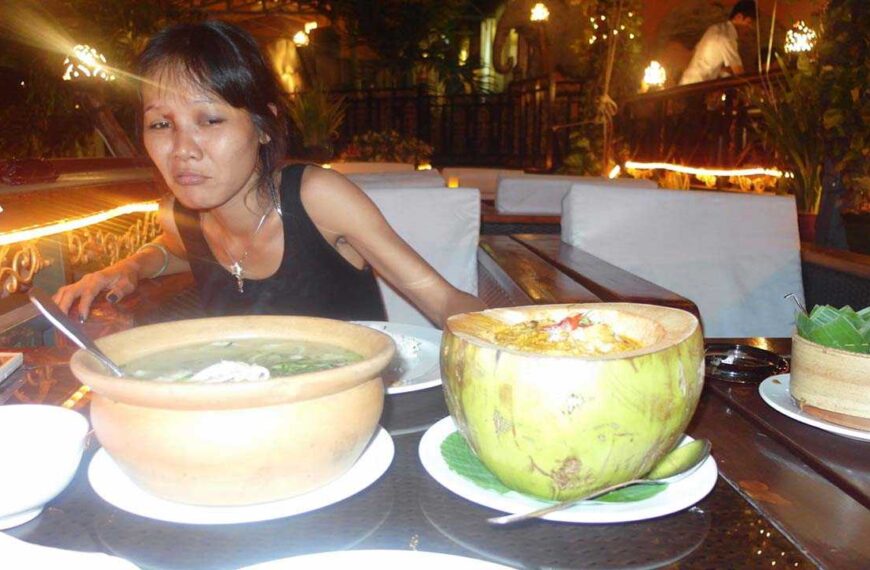 Cambodian Riverside Restaurant With Lan