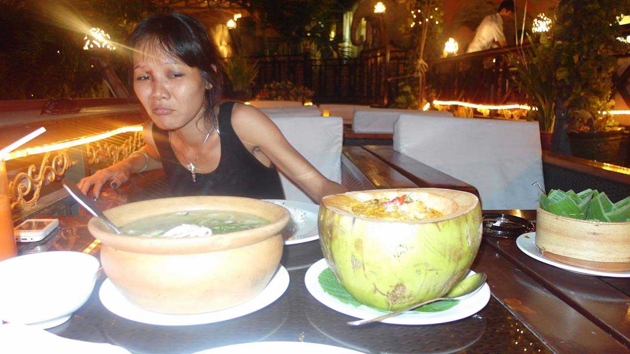 Cambodian Riverside Restaurant With Lan