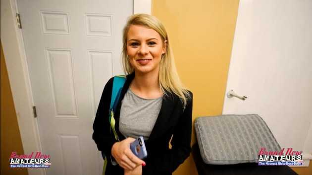 Blonde Cutie Goes Halfway