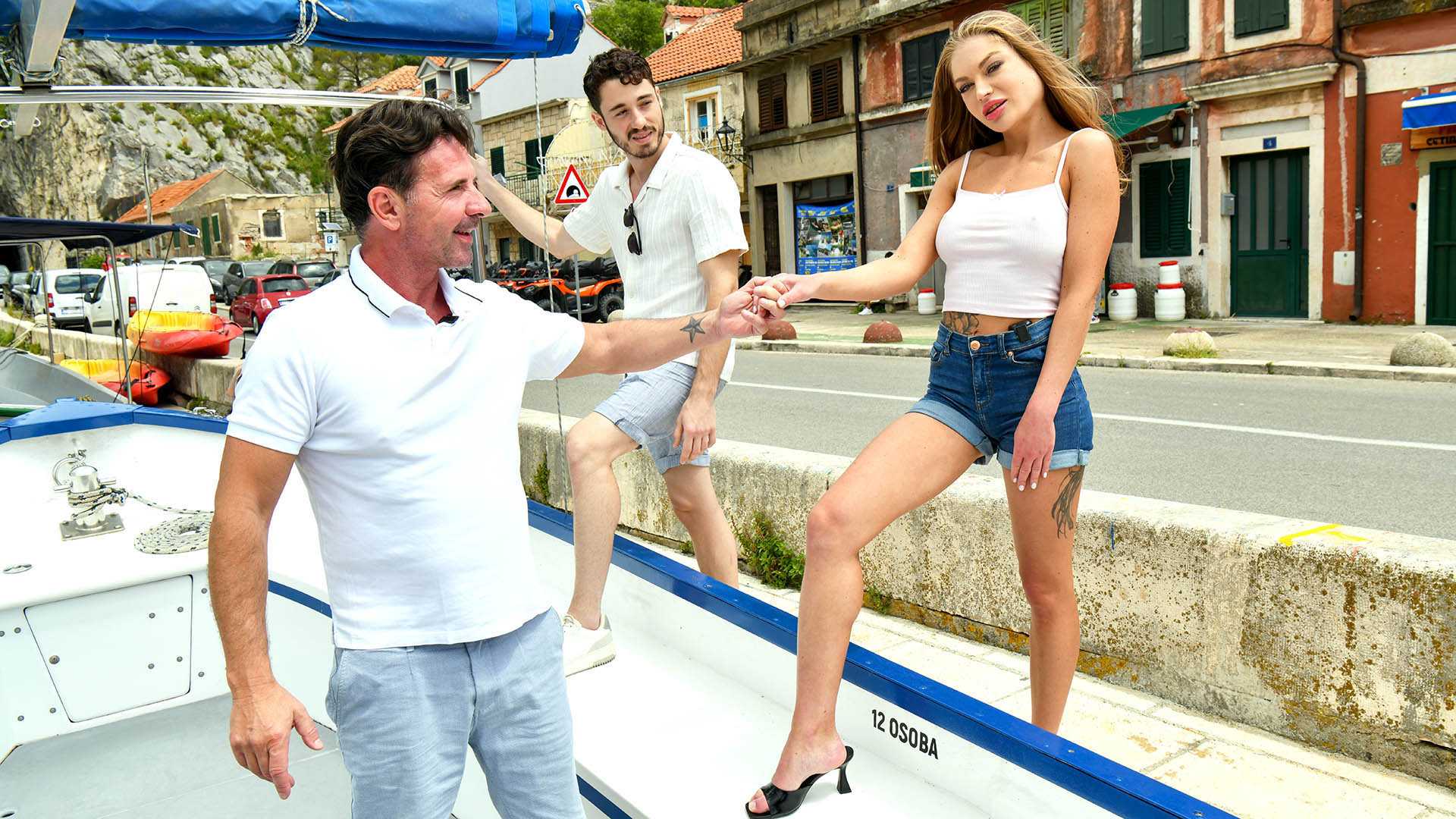 Daring Dina Joy Turns Sales Meeting Into A Dp Threesome With Her Colleagues