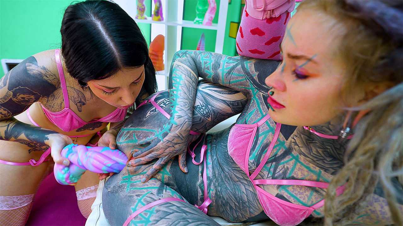 Pink Velvet and Ink Tattooed Milf’s Toy Filled Adventure