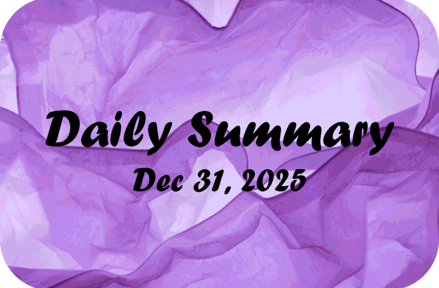 Daily Summary – Dec 31 2025