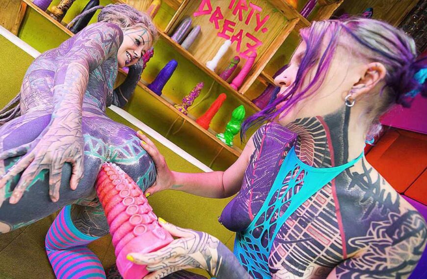 Inked Lesbians Toy Play and Penetration