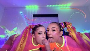 Double Bunny Surprice In The Laser Lit Fuckpad! Video