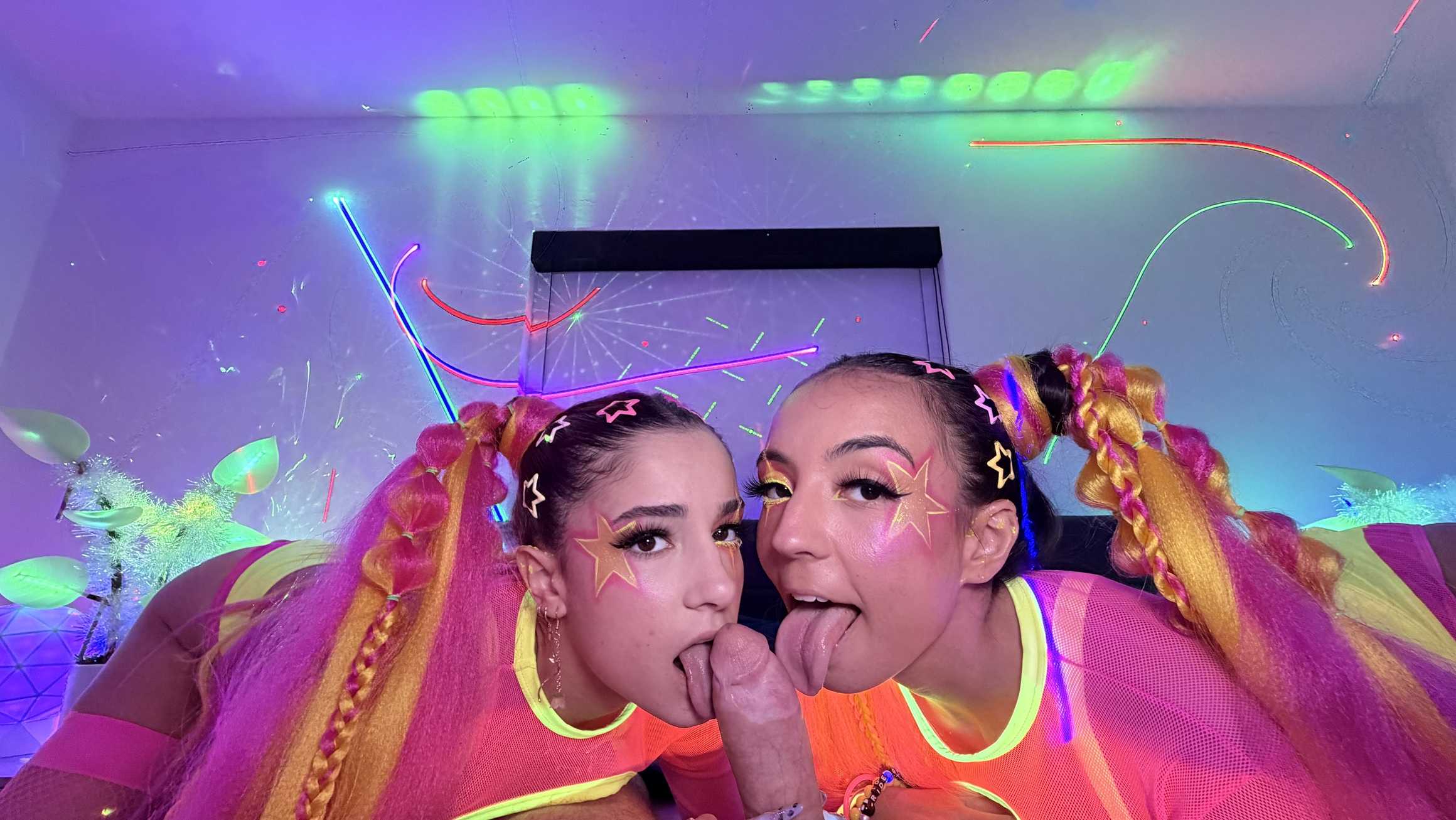 Double Bunny Surprice In The Laser Lit Fuckpad! Video