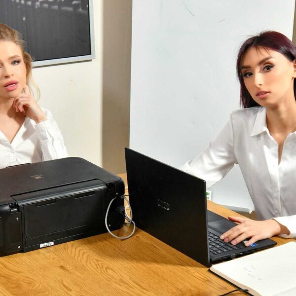 Alexa Flexy And Ashley Rabbit Do A Fiery Team Building Session In The Office