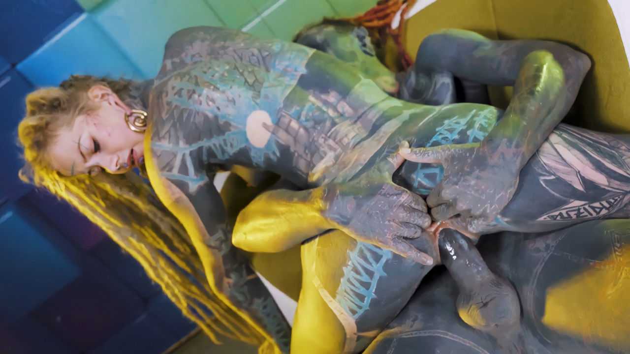 Psychedelic Anal and Pussy Destruction In The Color Room